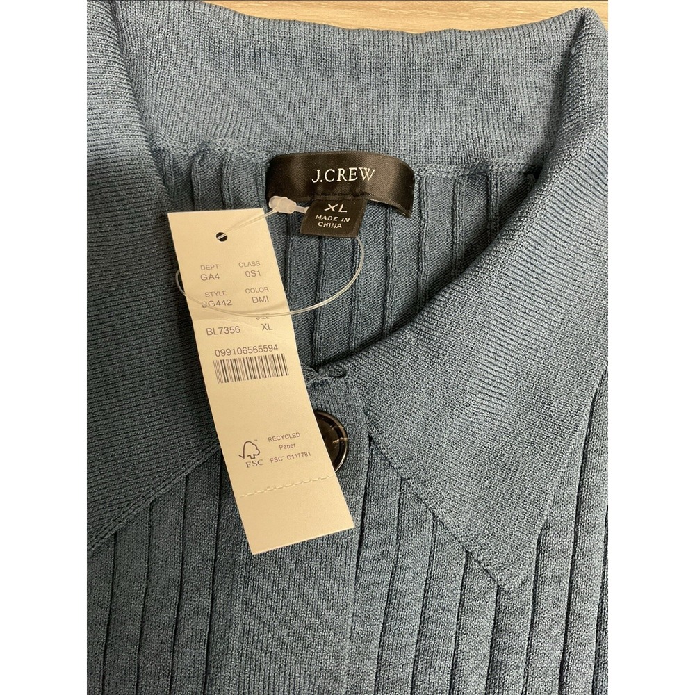 J. Crew Ribbed Knit Casual Comfort Cropped Jumpsuit in Dark Teal Size XL NEW - Picture 10 of 13